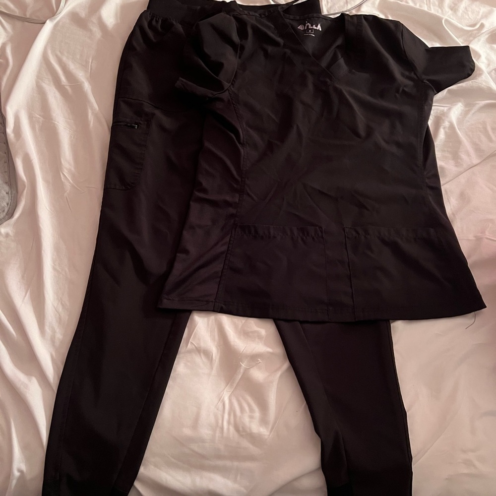 Flex4 Small Black Scrub Top & Bottom Set